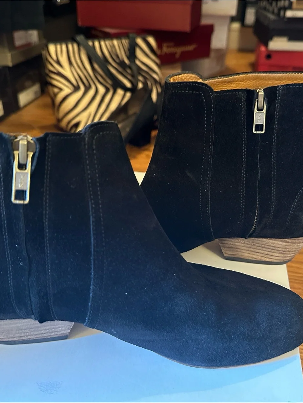 Isabel Marant Black Suede Zip Ankle Booties